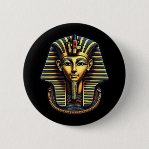 King Pharaoh Tutankhamun Pharaoh Ancient Egyptian 2 Inch Round Button