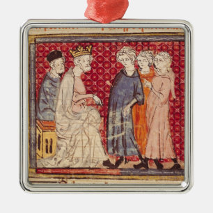 King Philippe I , Grandes Chroniques de France Metal Ornament