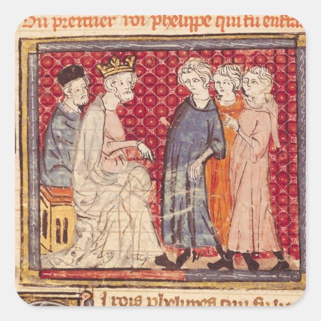 King Philippe I , Grandes Chroniques de France Square Sticker (Front)