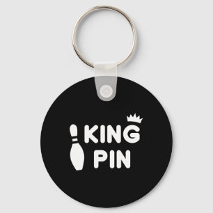 King Pin Bowling Funny Cute Couples Bowler League  Keychain