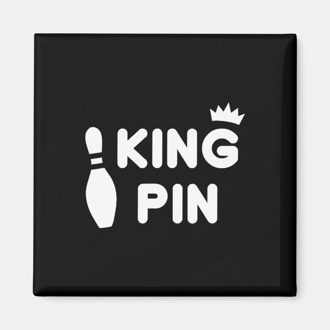 King Pin Bowling Funny Cute Couples Bowler League  Magnet (Front)