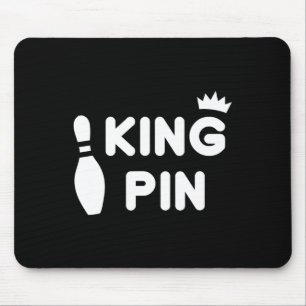 King Pin Bowling Funny Cute Couples Bowler League  Mouse Pad
