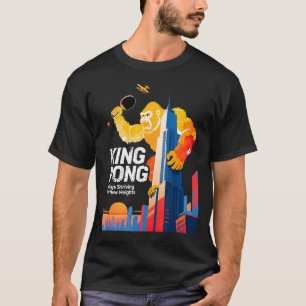 King Pong Funny Table Tennis Fan Poster Style T-Shirt