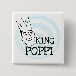 King Poppi T-shirts and Gifts 2 Inch Square Button