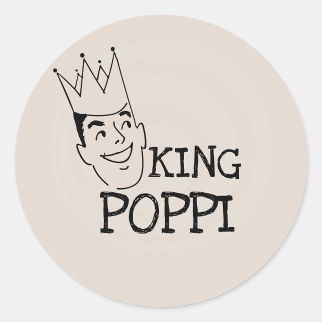 King Poppi T-shirts and Gifts Classic Round Sticker (Front)