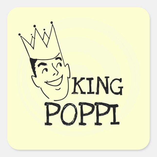 King Poppi T-shirts and Gifts Square Sticker (Front)