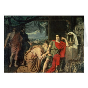 King Priam begging Achilles for return of