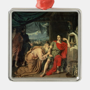 King Priam begging Achilles for return of Metal Ornament