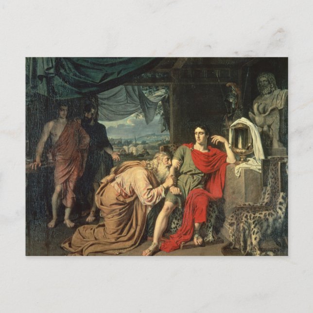 King Priam begging Achilles for return of Postcard (Front)
