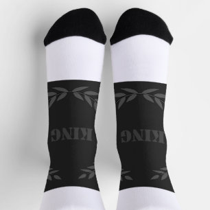 KING Printed Black Background Crown luxurious Cool Socks