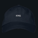 King Printed Text Handsome-Hat for Charming Men's Embroidered Hat<br><div class="desc">This navy adjustable cap features "King" embroidered in bold letters on the front, crafted from soft, durable cotton for everyday comfort and style.</div>