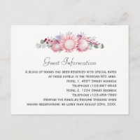 King Protea Botanical Wedding Guest Information