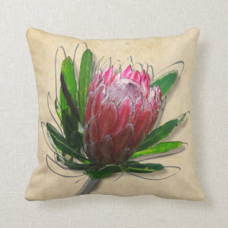 King Protea Flower Pillow. Throw Pillow