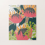 King Protea I Jigsaw Puzzle<br><div class="desc">King Protea I by Melissa Wang. Fun geometric shapes and punches of vivid color are used to create this abstract flower art. | 159042Z</div>