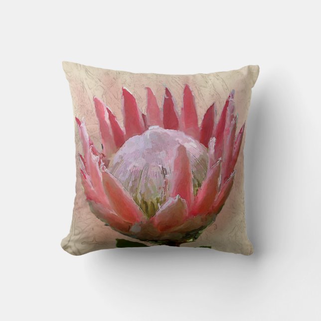 King Protea Throw Pillow (Front)