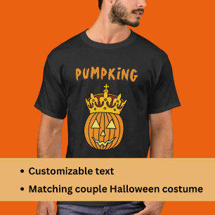 King Pumpkin Pun Humour Couple Halloween Costume T-Shirt