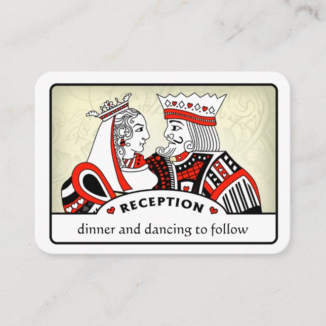 King & Queen - 3.5 x 2.5 Wedding Reception Cards (Front)