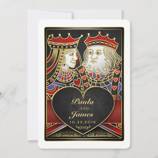 King & Queen Black Gold Vegas avec Invitation (Devant)