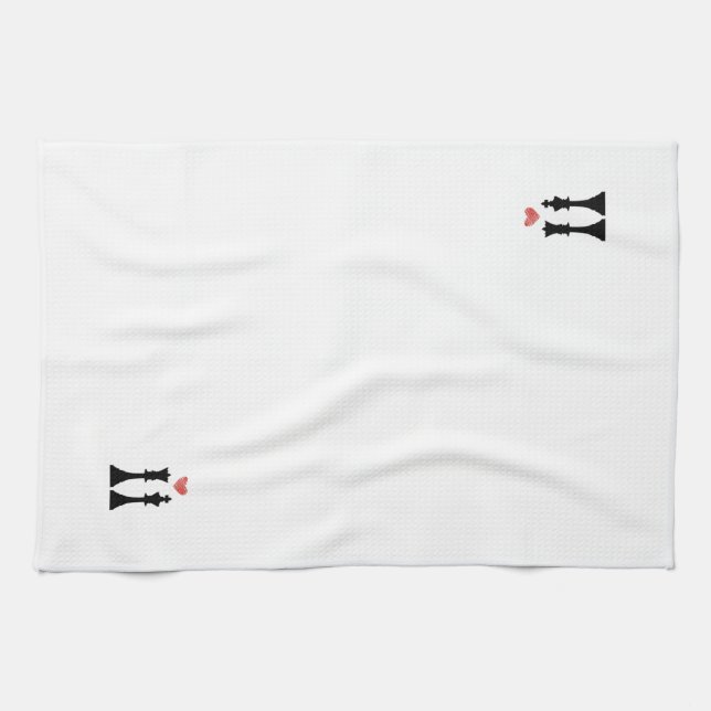 King & Queen Chess Love Kitchen Towel (Horizontal)