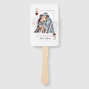 King queen couple card hand fan