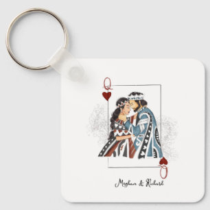 King queen couple card keychain