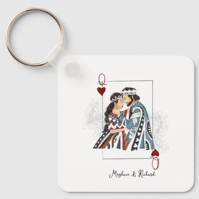 King queen couple card keychain (Front)