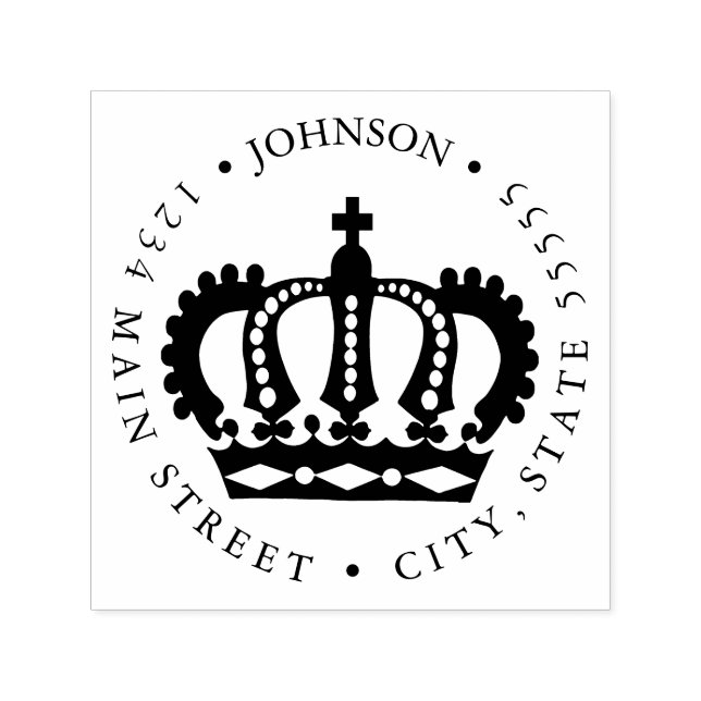 King Queen Crown Royalty Return Label Self-inking Stamp (Design)