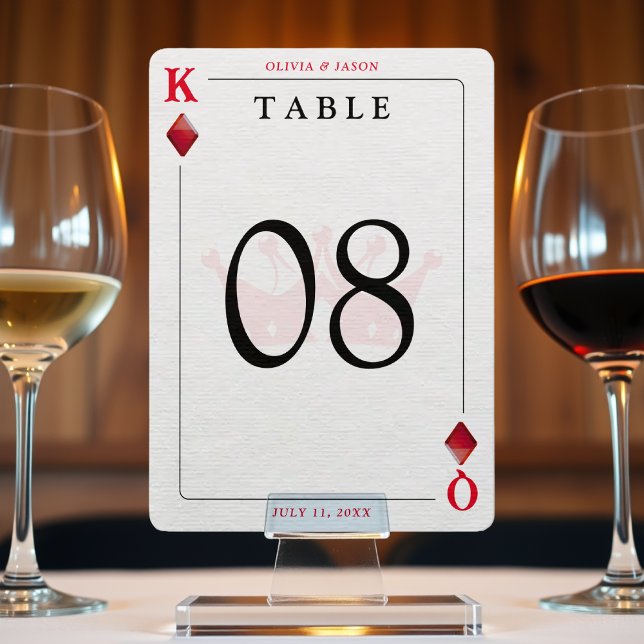 King & Queen of Diamonds Jouer Carte Numéro de tab (King & Queen of Diamonds Playing Card Table Number
)