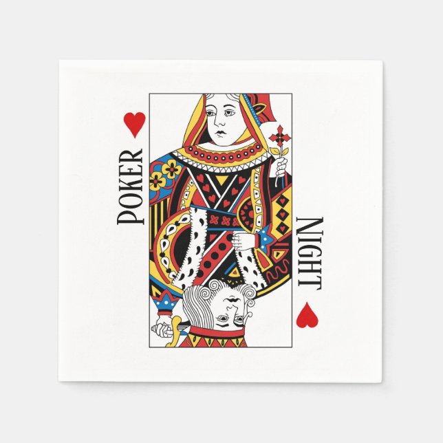 King & Queen of Hearts Las Vegas Wedding Napkin (Front)