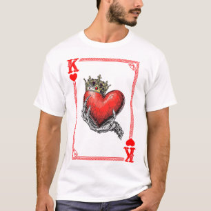 King Queen Of Hearts Playing Card Couple Matching T-Shirt