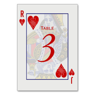 King Queen Playing Card Table Cards