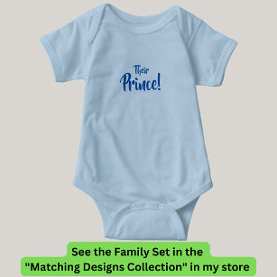 King Queen, Their Prince, Princess Matching Family Baby Bodysuit