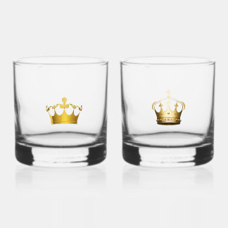 King queen  whiskey glass