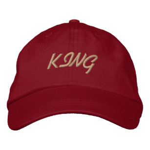 KING Red Colour Super Handsome Elegant-Hat Visor Embroidered Hat