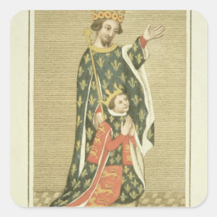 King Richard II (1367-1400) with his father Edward Square Sticker