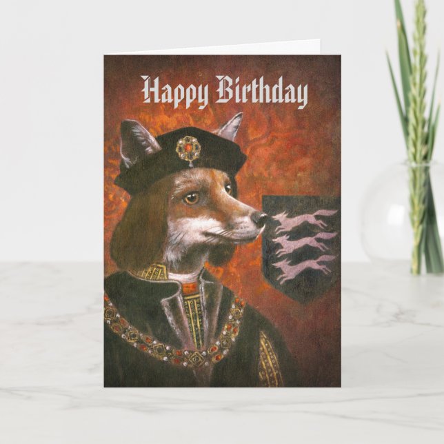 King Richard III Fox Birthday Card (Front)