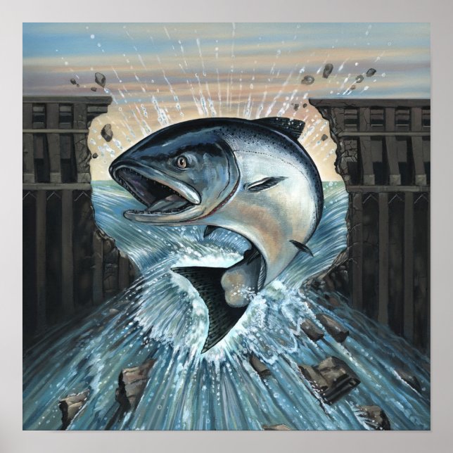 King Salmon Breaks Dam Poster (Front)