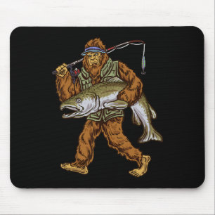 King Salmon Fishing Trout Hunting Bigfoot Fisherme Mouse Pad