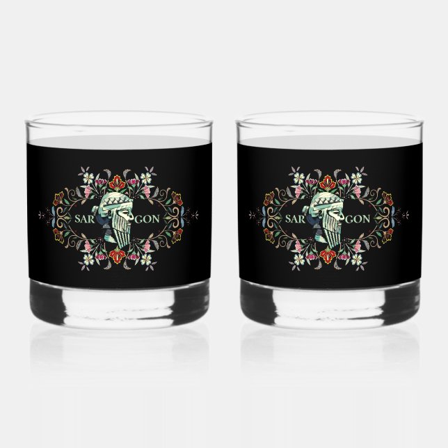 King Sargon Artwork Drinkware Set Whiskey Glass (Back)