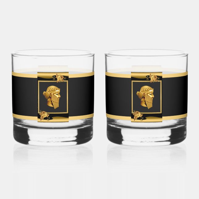 King Sargon Drinkware Set Whiskey Glass (Front)