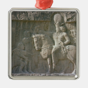 King Shapur I and Valerian Sassanian Metal Ornament