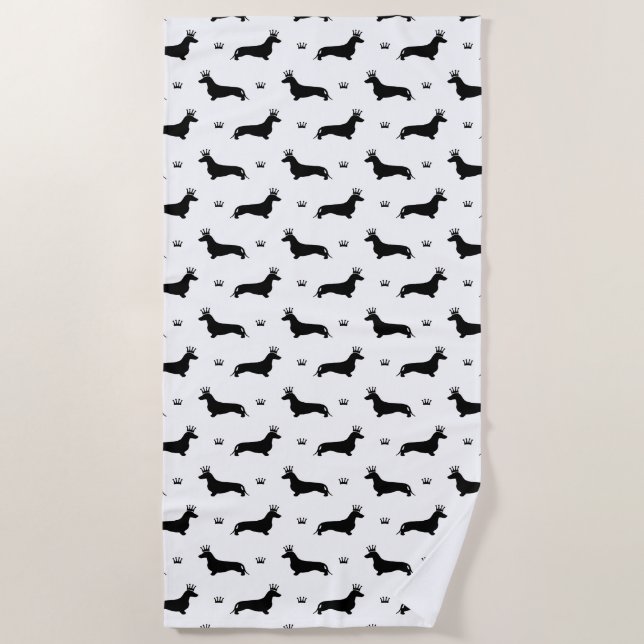 King Short Hair Dachshund - pattern 1 Beach Towel (Front)