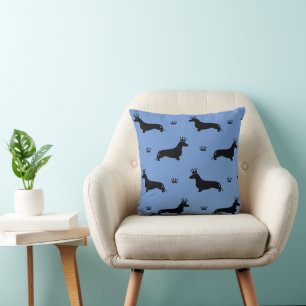 King Short Hair Dachshund - pattern 1 Throw Pillow