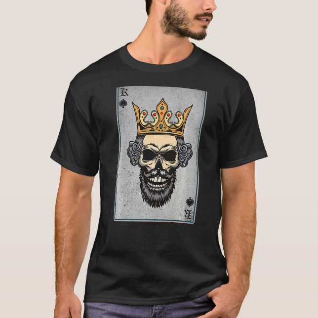 King Skull and Queen - 22 Card Hearts Flush Couple T-Shirt (Front)