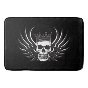 King Skull with Wings Bath Mat