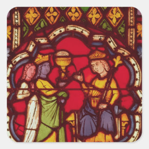 King Solomon and the Queen of Sheba, c.1270 Square Sticker