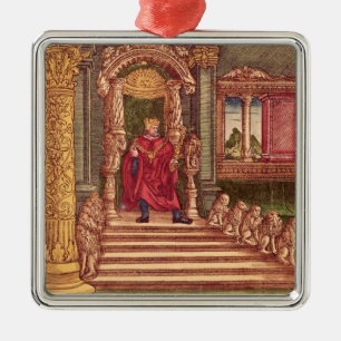King Solomon on his throne, 1st Edition Metal Ornament