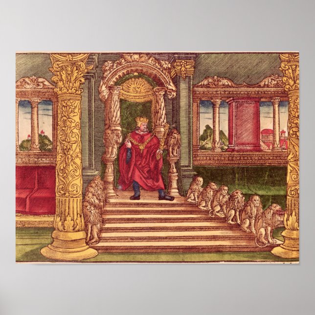 King Solomon on his throne, 1st Edition Poster (Front)