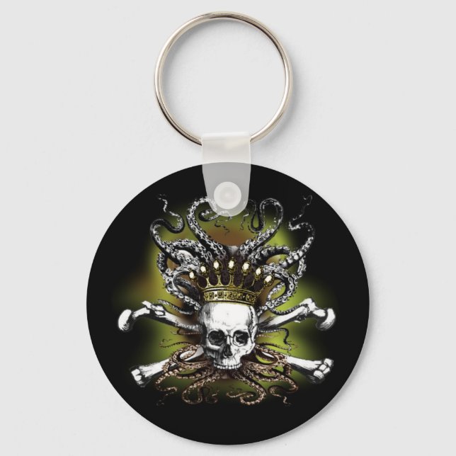 King Squid Skull Keychain (Front)