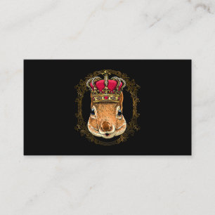 King Squirrel Wearing CrownQueen Squirrel Animal 3 Business Card